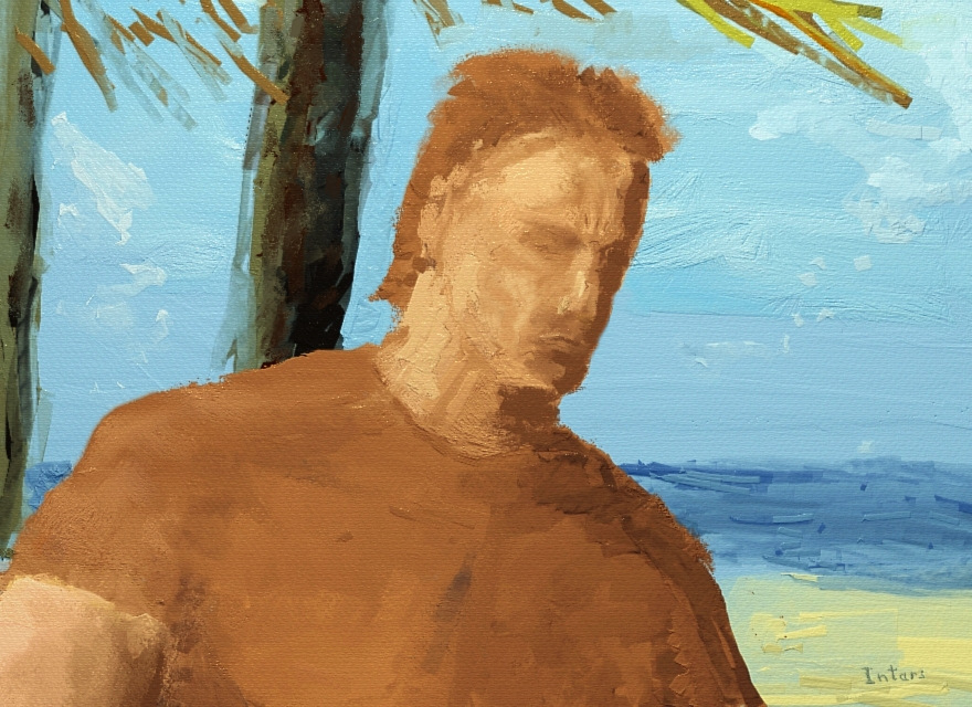 artistic representation of symbolic strong huge man and scene on beach(14 Dec 2019).jpg